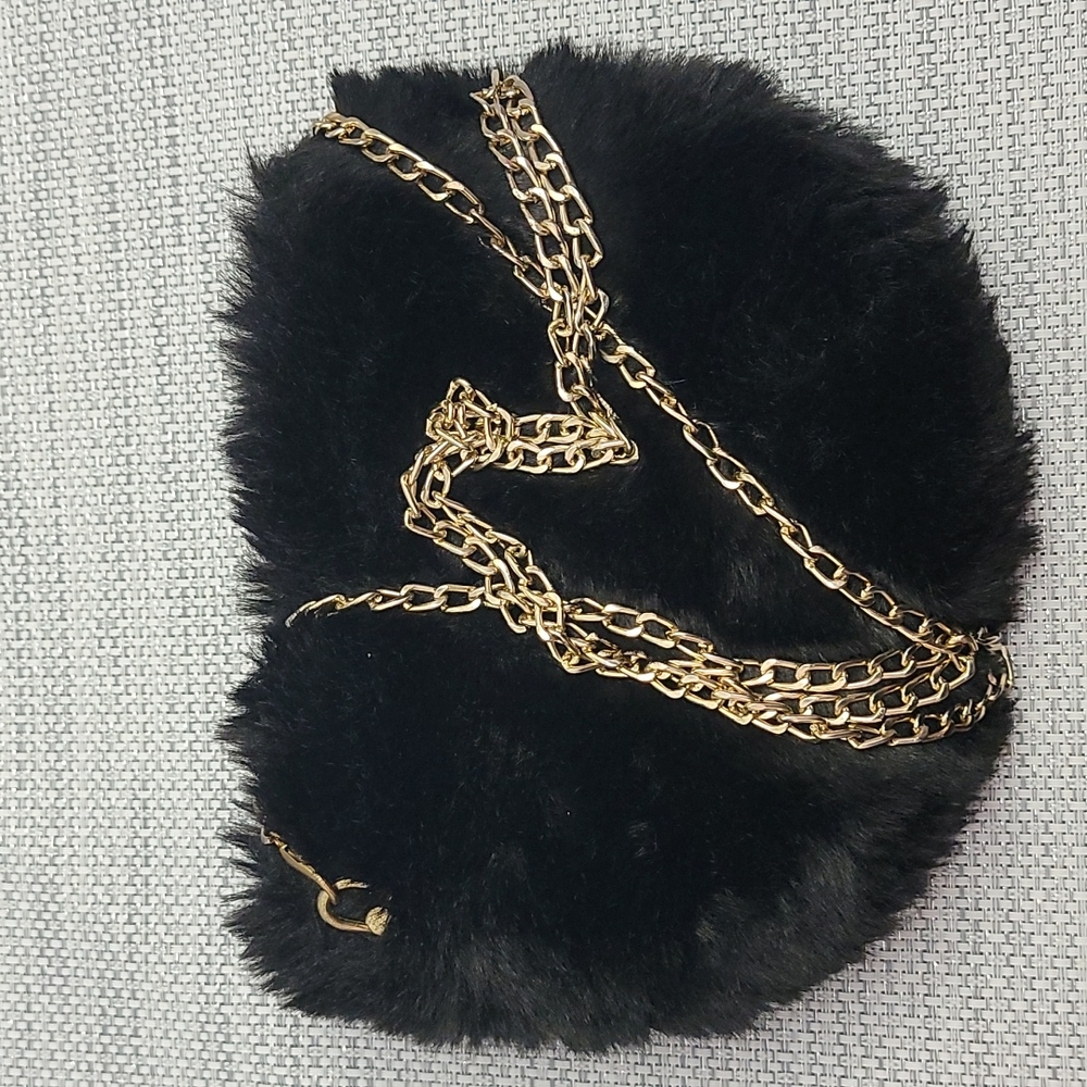 Black Fur Faux Purse